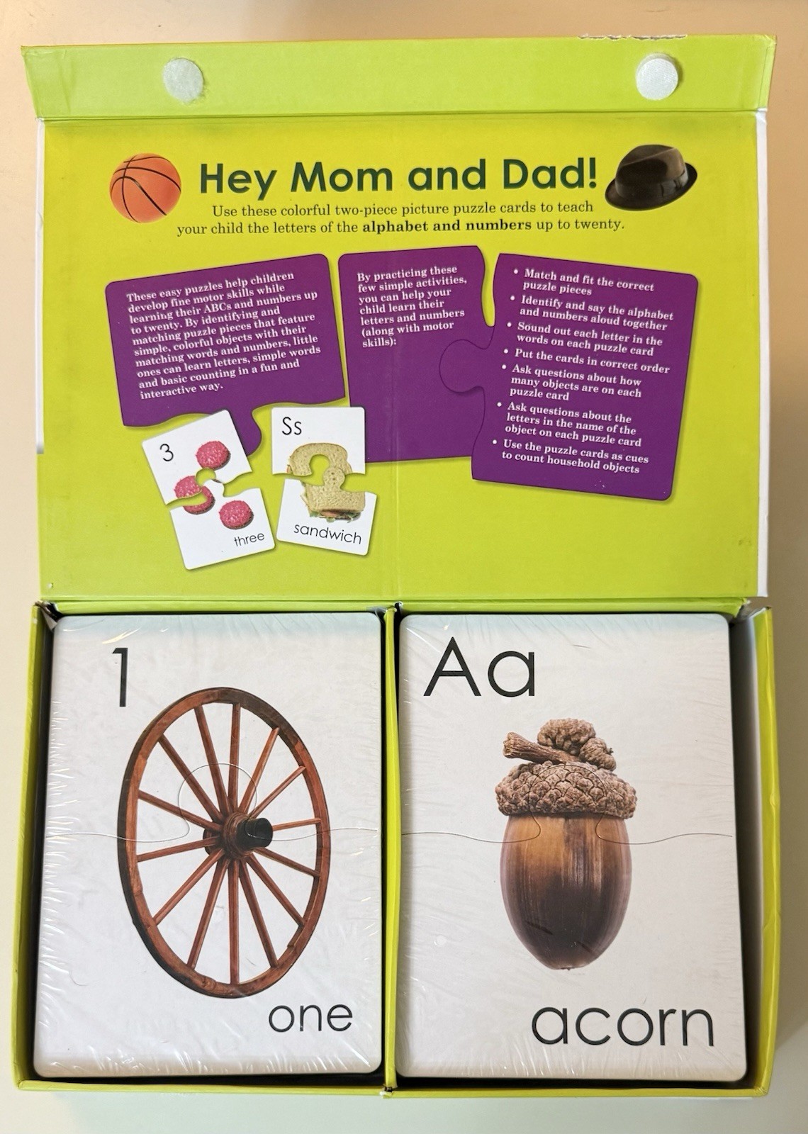 Spice Box Early Learning Alphabet & Numbers Ages 3+ 52 Cards Simple Puzzles