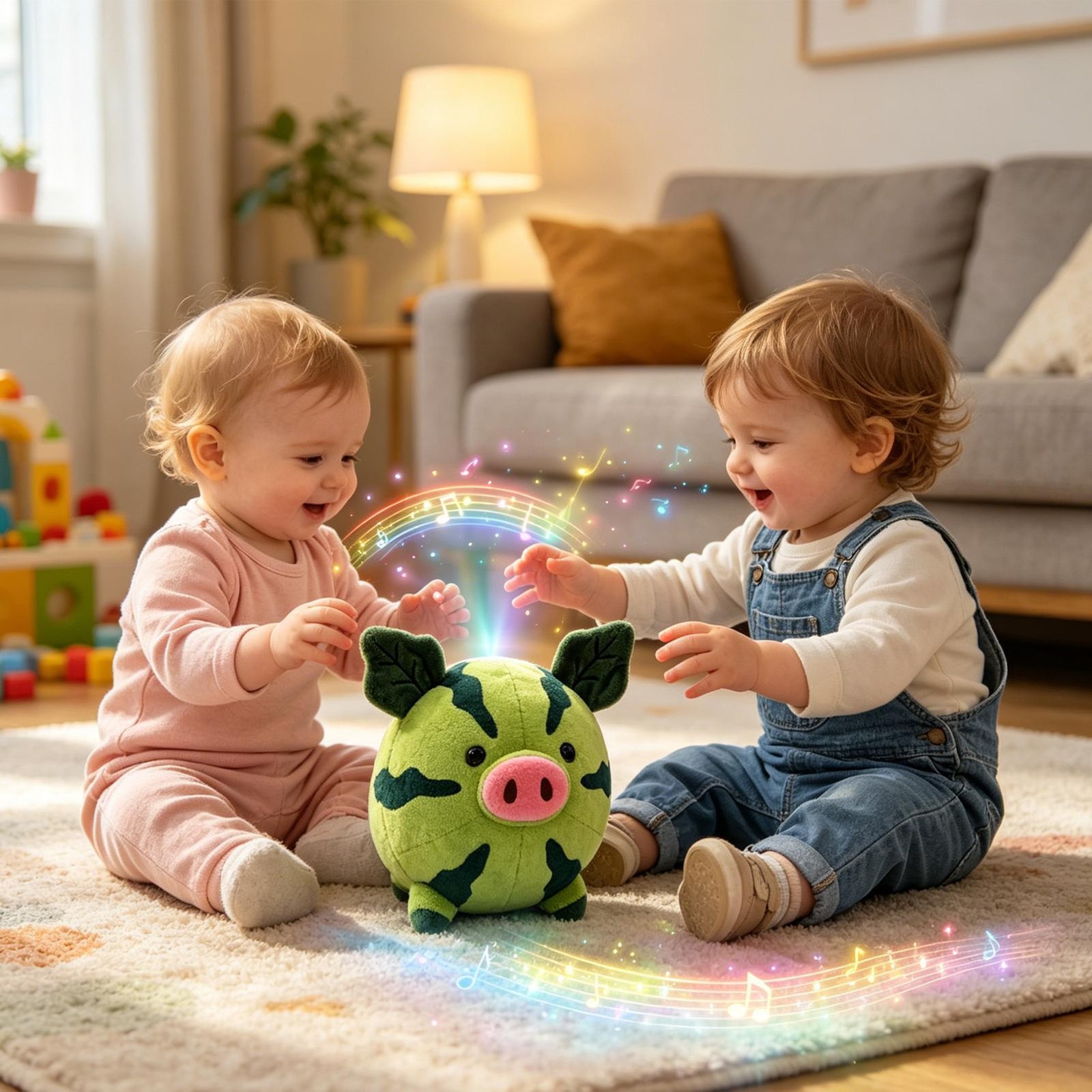 Interactive Music Plush Toy Watermelon Shape Stuffed Animal Interactive Toys