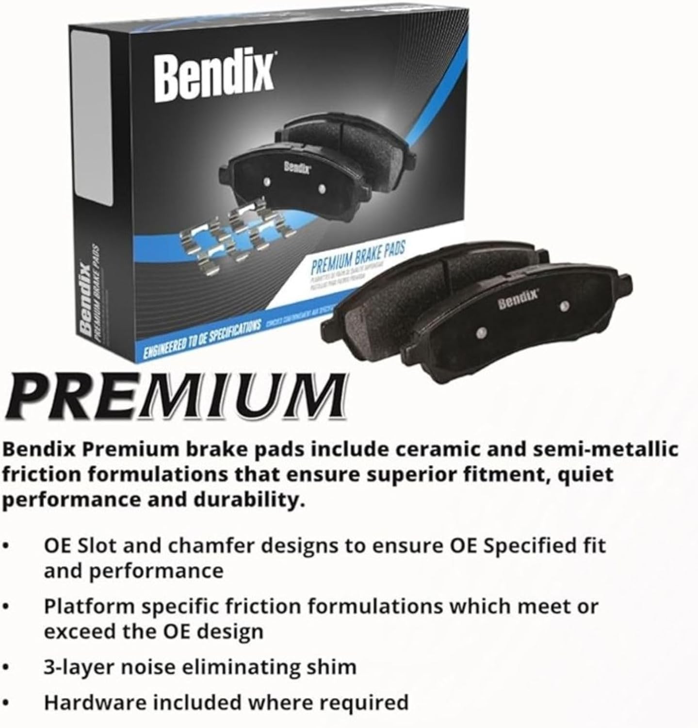 Bendix Premium Ceramic Brake Pads For Cadillac Chevrolet Gmc Vehicles