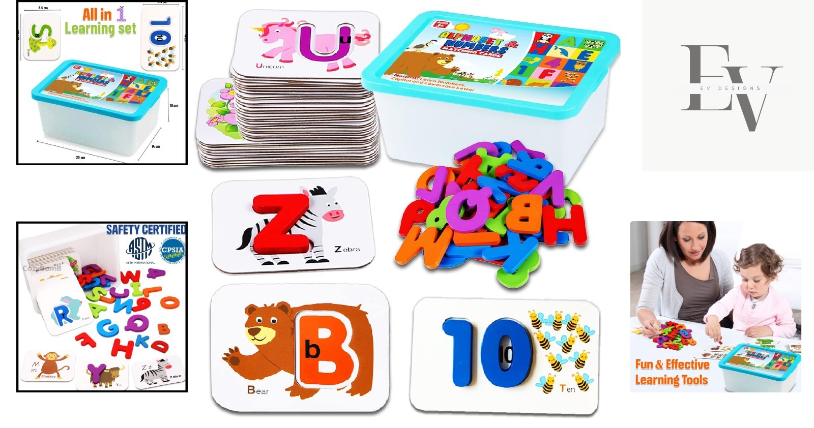 Montessori Alphabet Flash Cards: 100 Durable Educational Puzzles for Toddlers