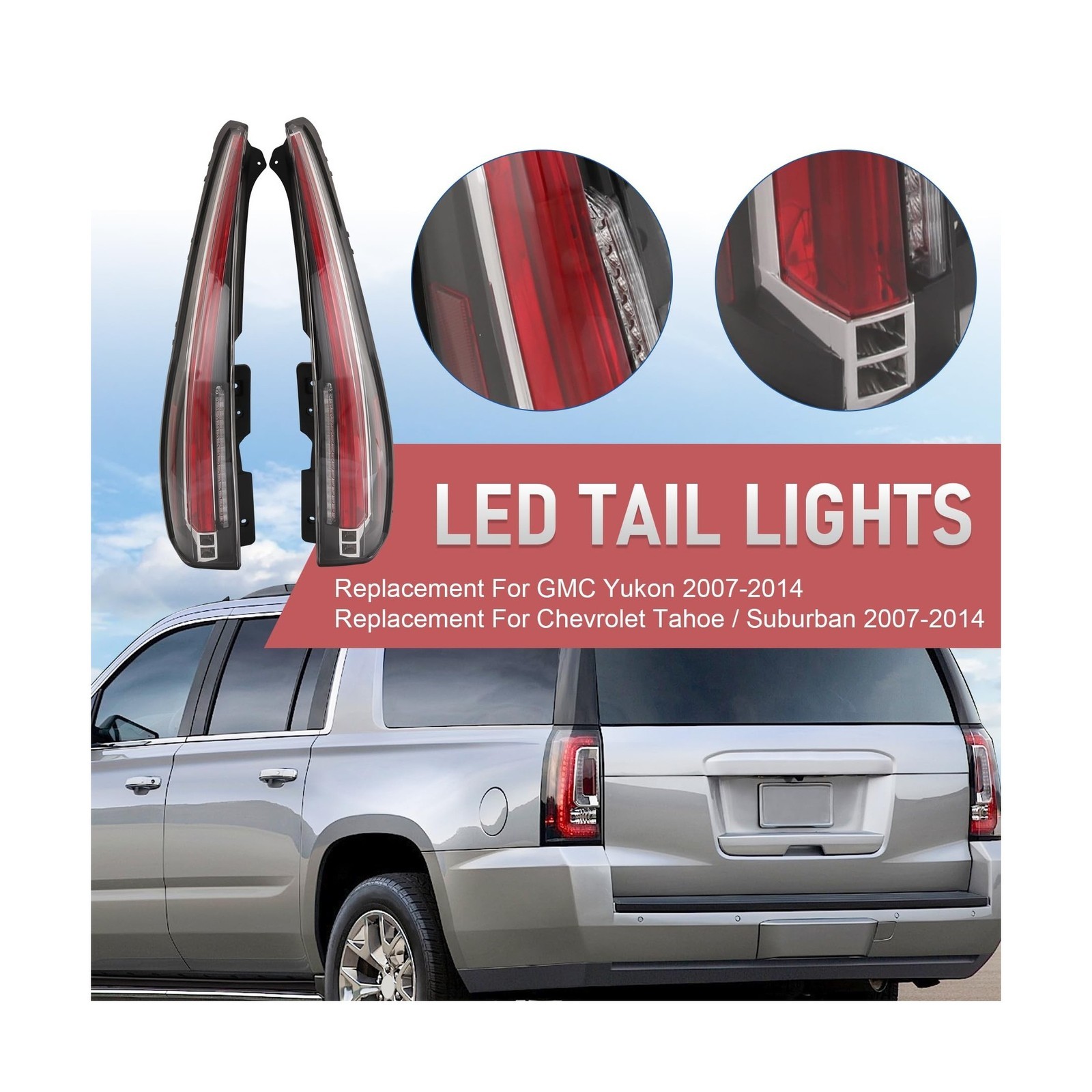 JDMSPEED New LED Tail Light Replacement For Chevy Tahoe Suburban, Replacement…