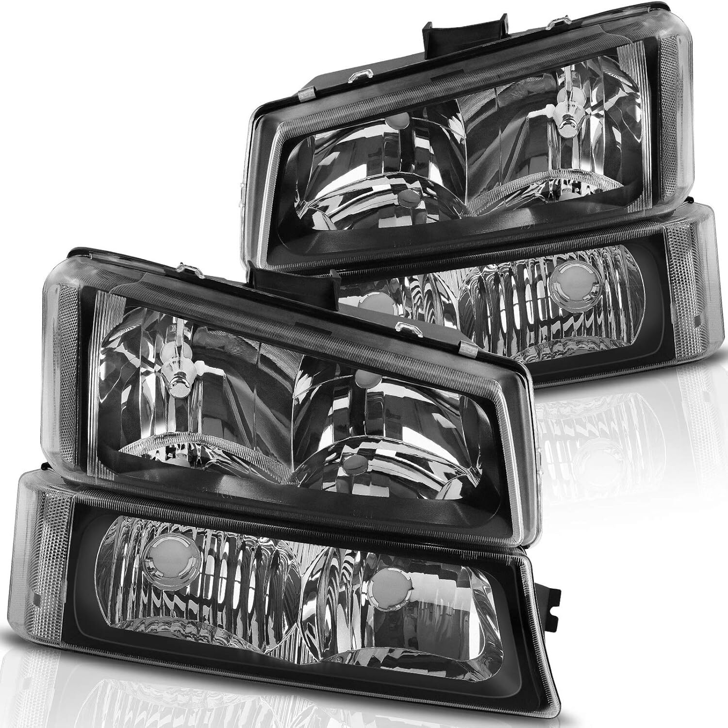 OE – Black/Amber/Smoke Lens AUTOSAVER88 Headlight Assembly kit Compatible with