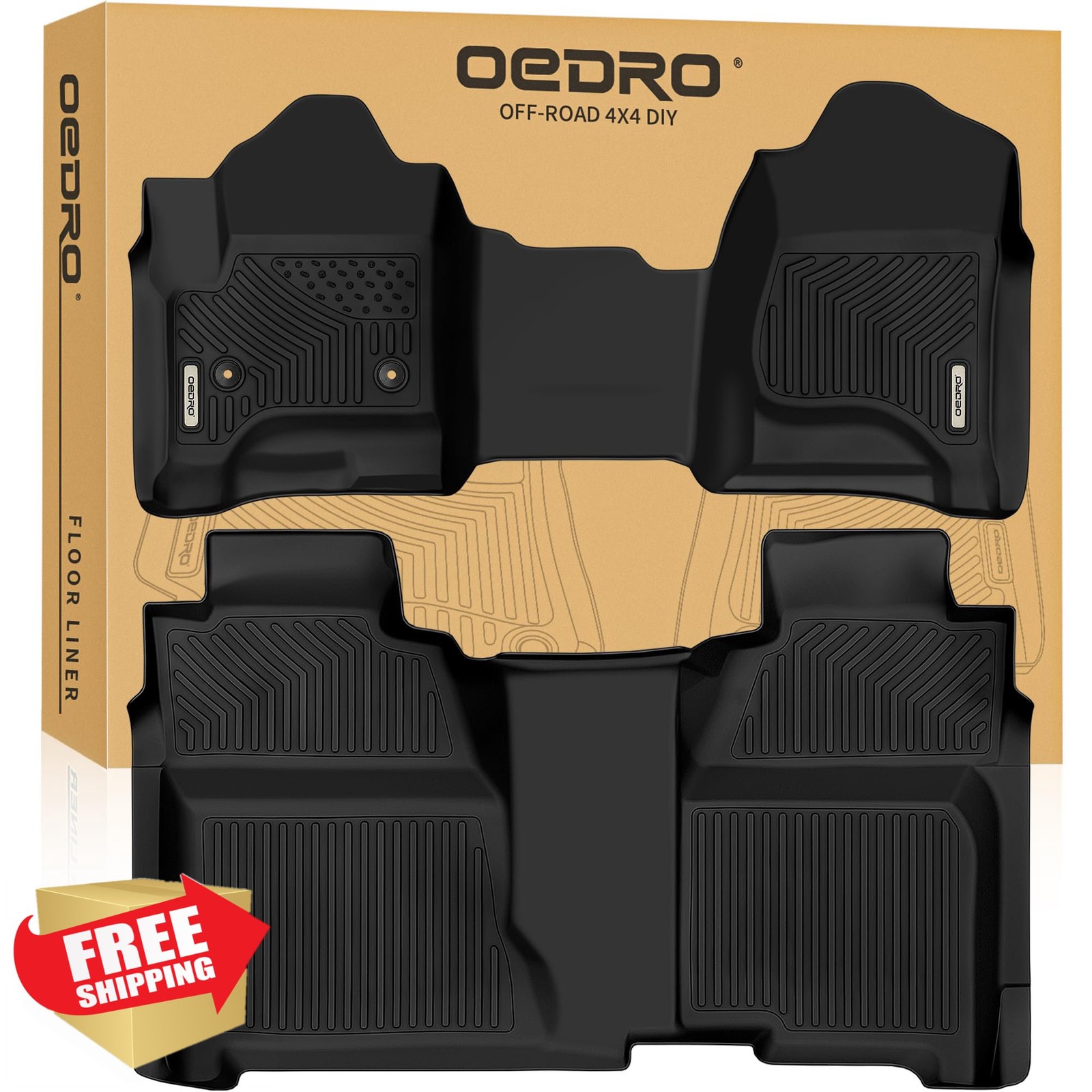 OEDRO Floor Mats 14-18 Crew Cab Bench Silverado Sierra