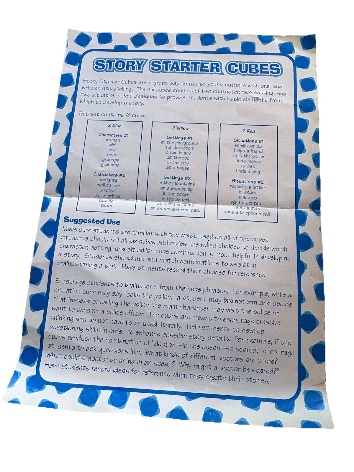 Learning Resources 12pc Story Starter Foam Cubes – Great Learning Tool!