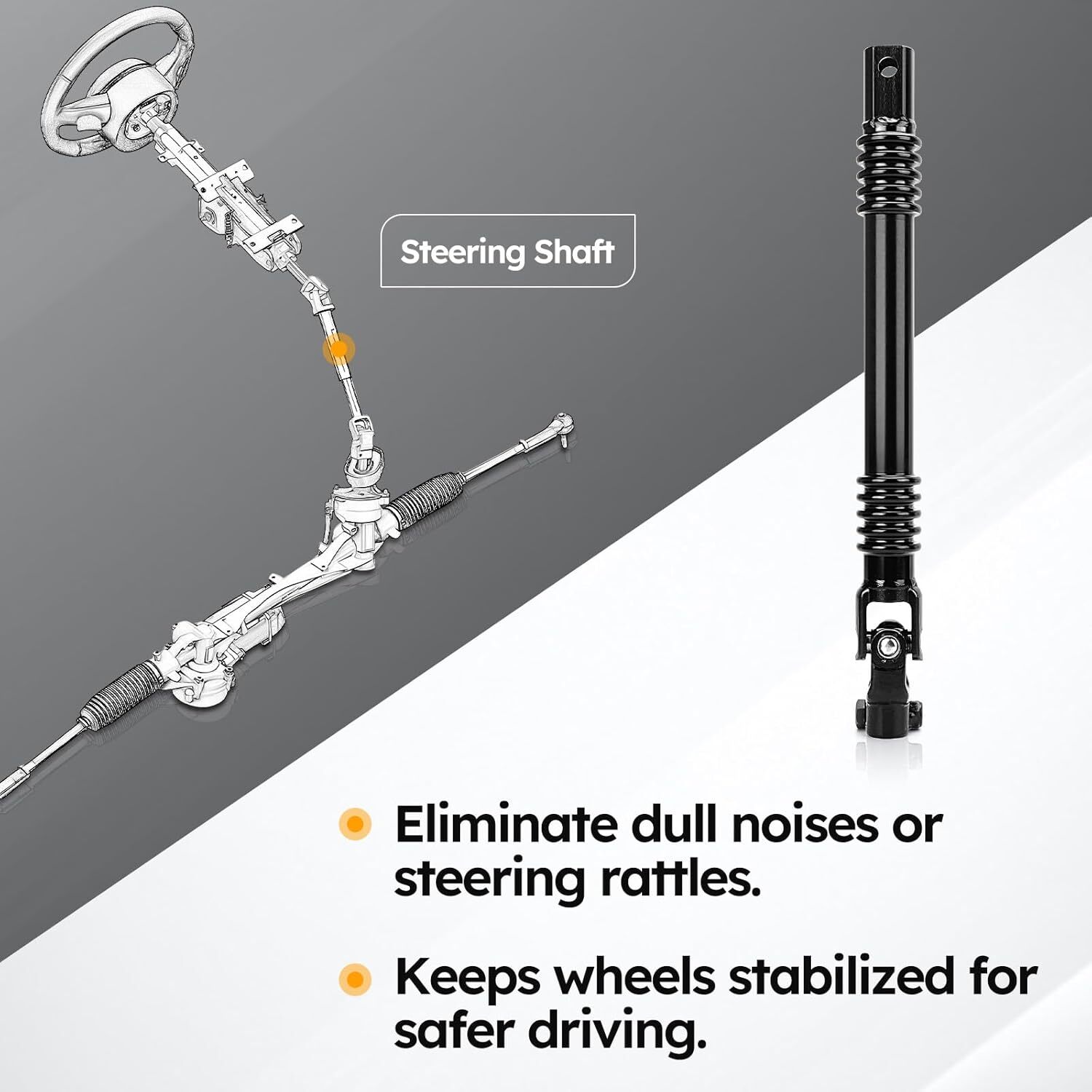 425-131 Lower Steering Shaft w/U-Joint Compatible with 2001-2010 Chevy Silverado