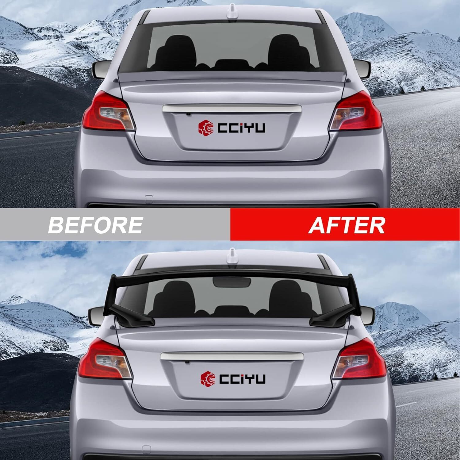 cciyu Matte Black ABS Rear Spoiler Wing fit for 2015 2016 2017 2018 2015-2018