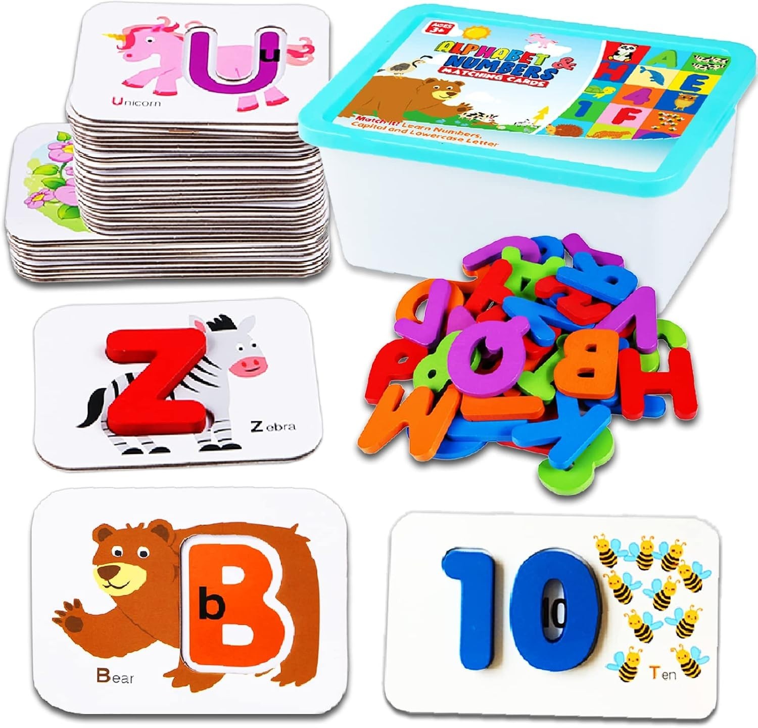 Montessori Alphabet Flash Cards: 100 Durable Educational Puzzles for Toddlers
