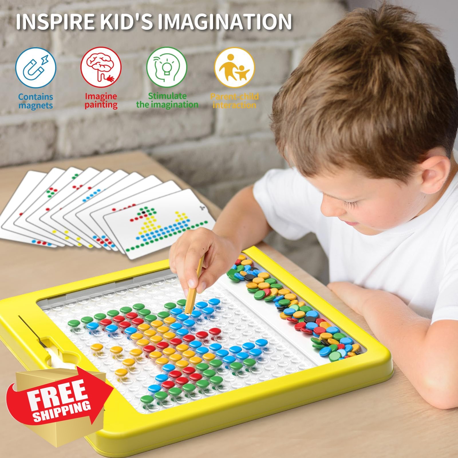 Large Magnetic Dots Board for Kids, Magnetic Drawing Board for Toddlers, Magn…