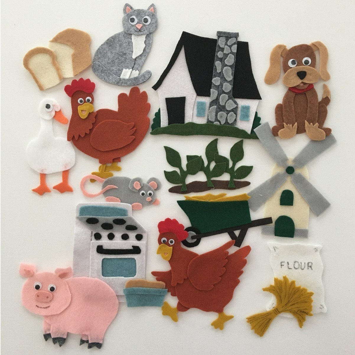 Little Red Hen Handmade Pieces for Felt or Flannel Board Play
