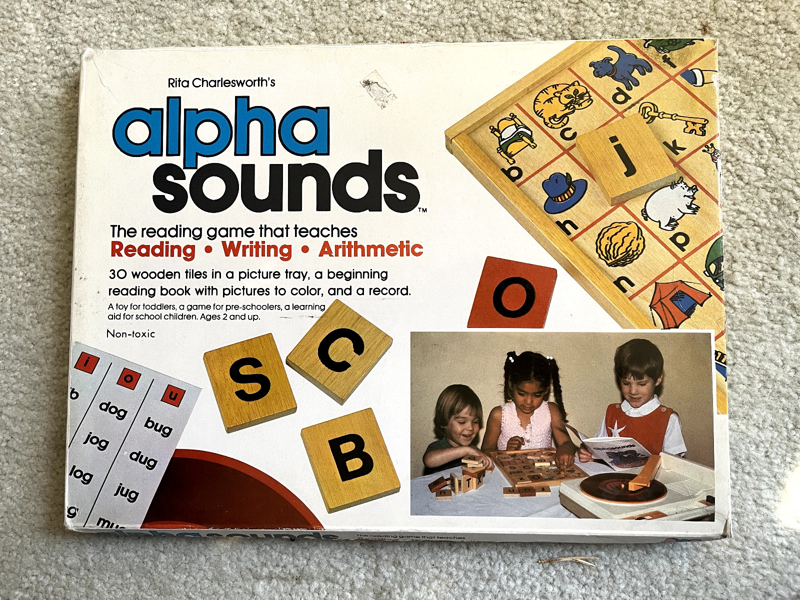 Vintage 1981 Alphasounds Game – Wooden learning and counting board