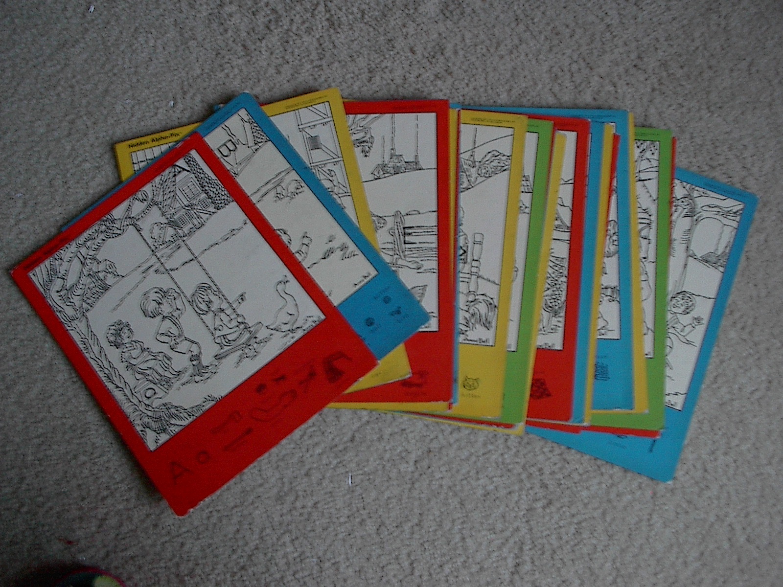 Vintage Zaner-Bloser Hidden Pictures Alpha Pix HANDWRITING 26 reusable cards