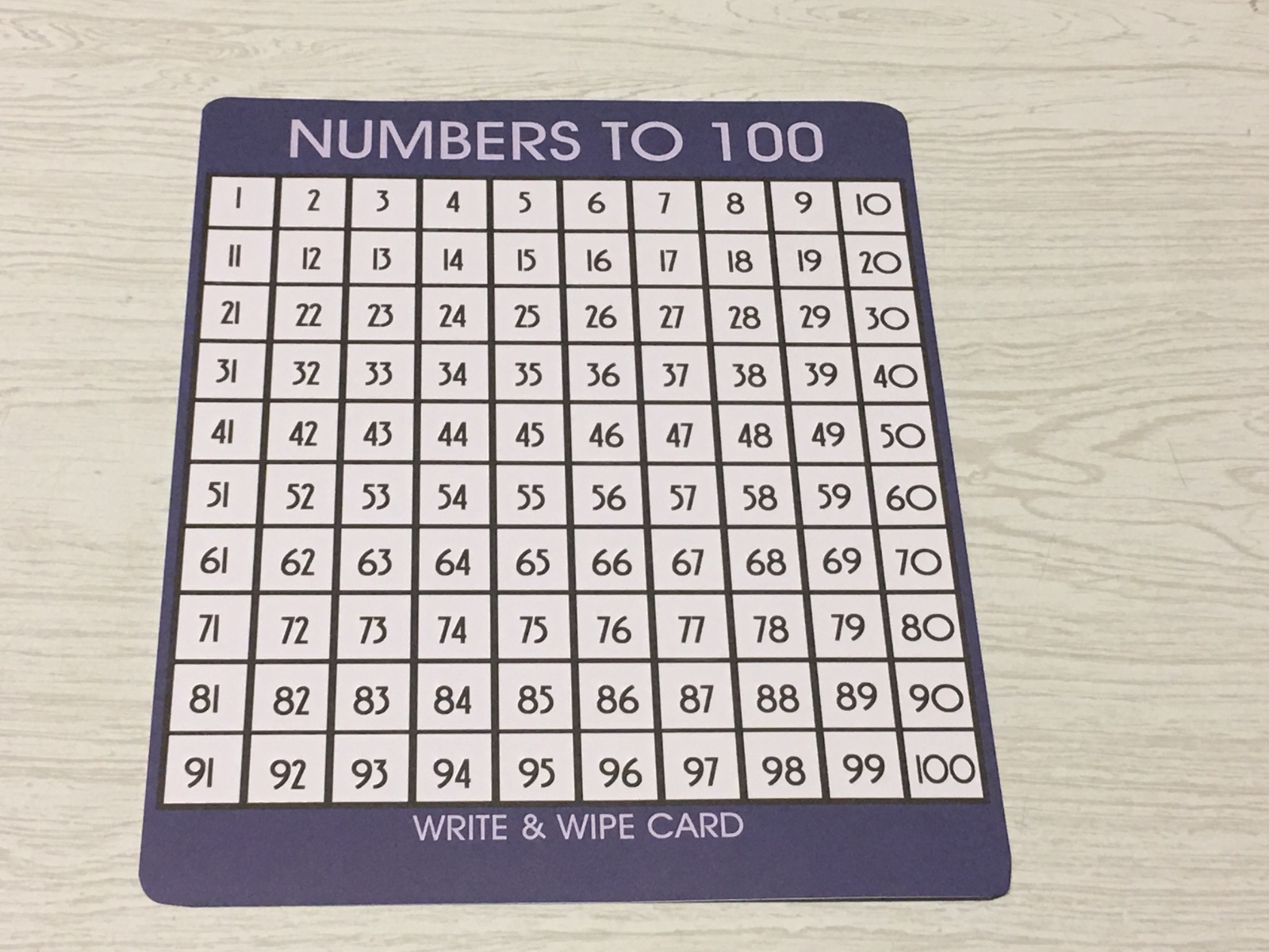 Set of 10 – Math Laminated Number to 100 Work Mats – Dry Erase