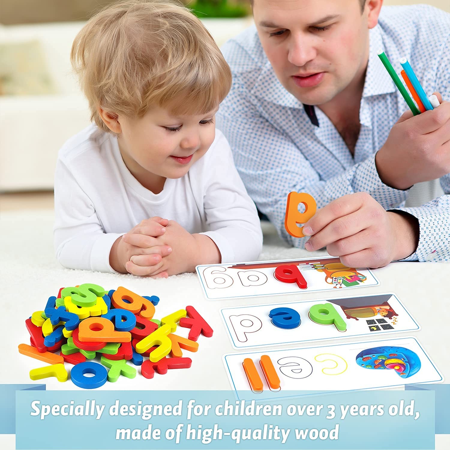 Learning Toys for 2 3 4 5 6 Years Old Boys and Girls, See & Spell CVC Word Bu…