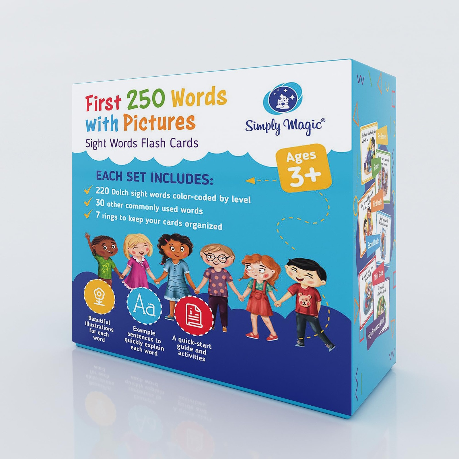250 Sight Words Flash Cards for Kindergarten with Pictures, Dolch Sight Words…