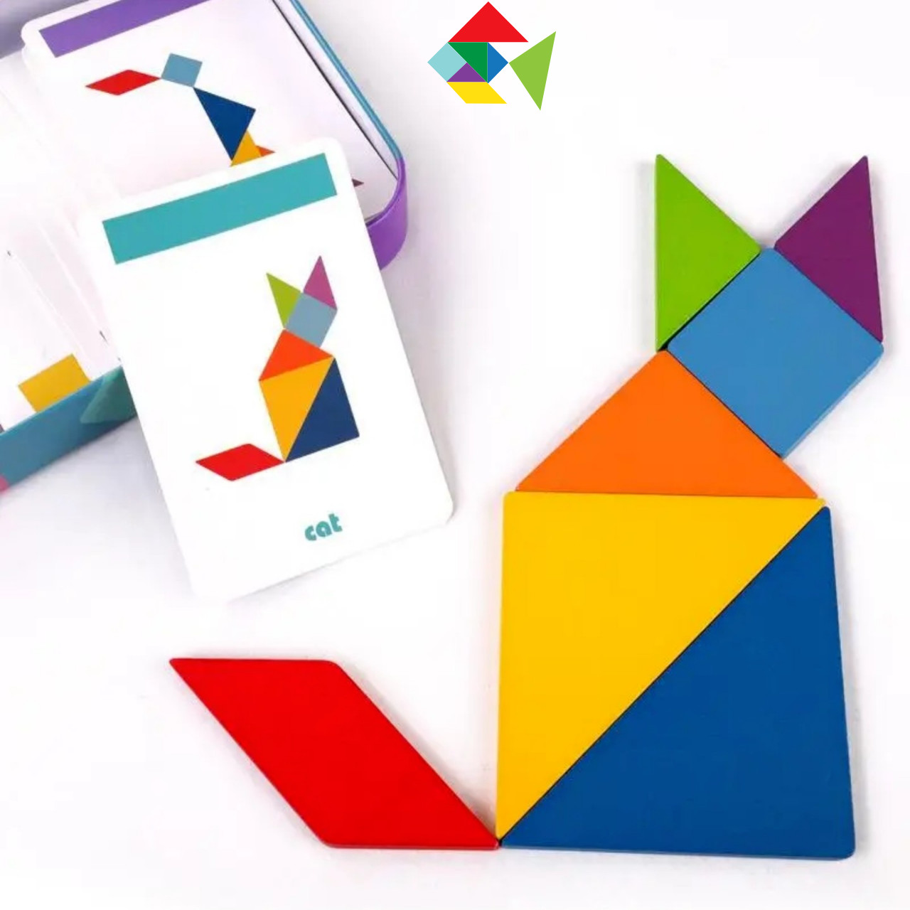 Children Wooden Magnetic Tangram Puzzle Game Toy Educational Book Kids Gift Toy