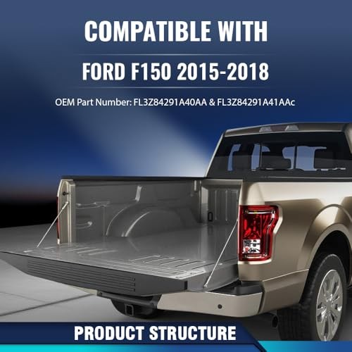 PIT66 Tailgate Moulding Cap, Compatible with Ford F150 2015-2020 Moulding
