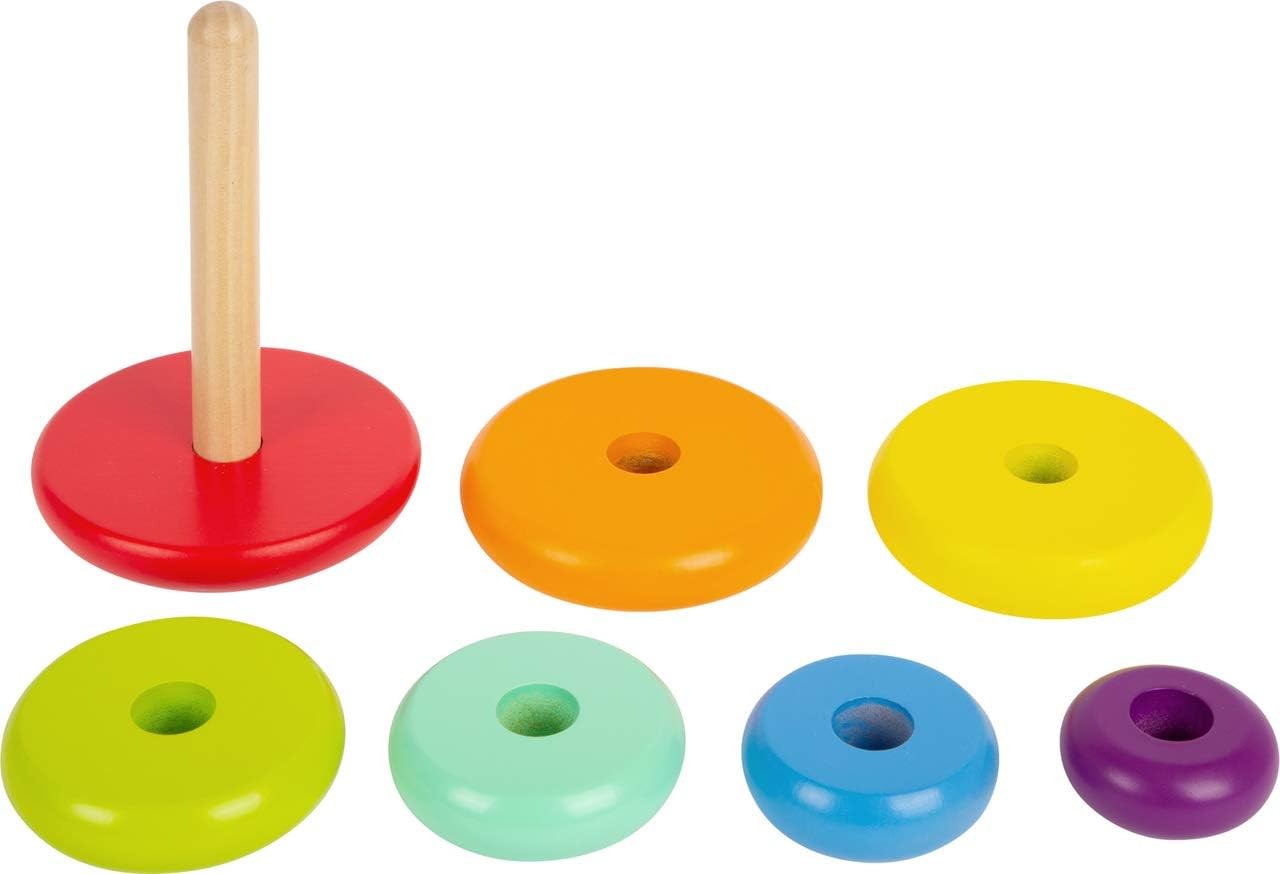 Small Foot Tower Rainbow Motor Skills Classic Wooden Colourful Stacking Game for