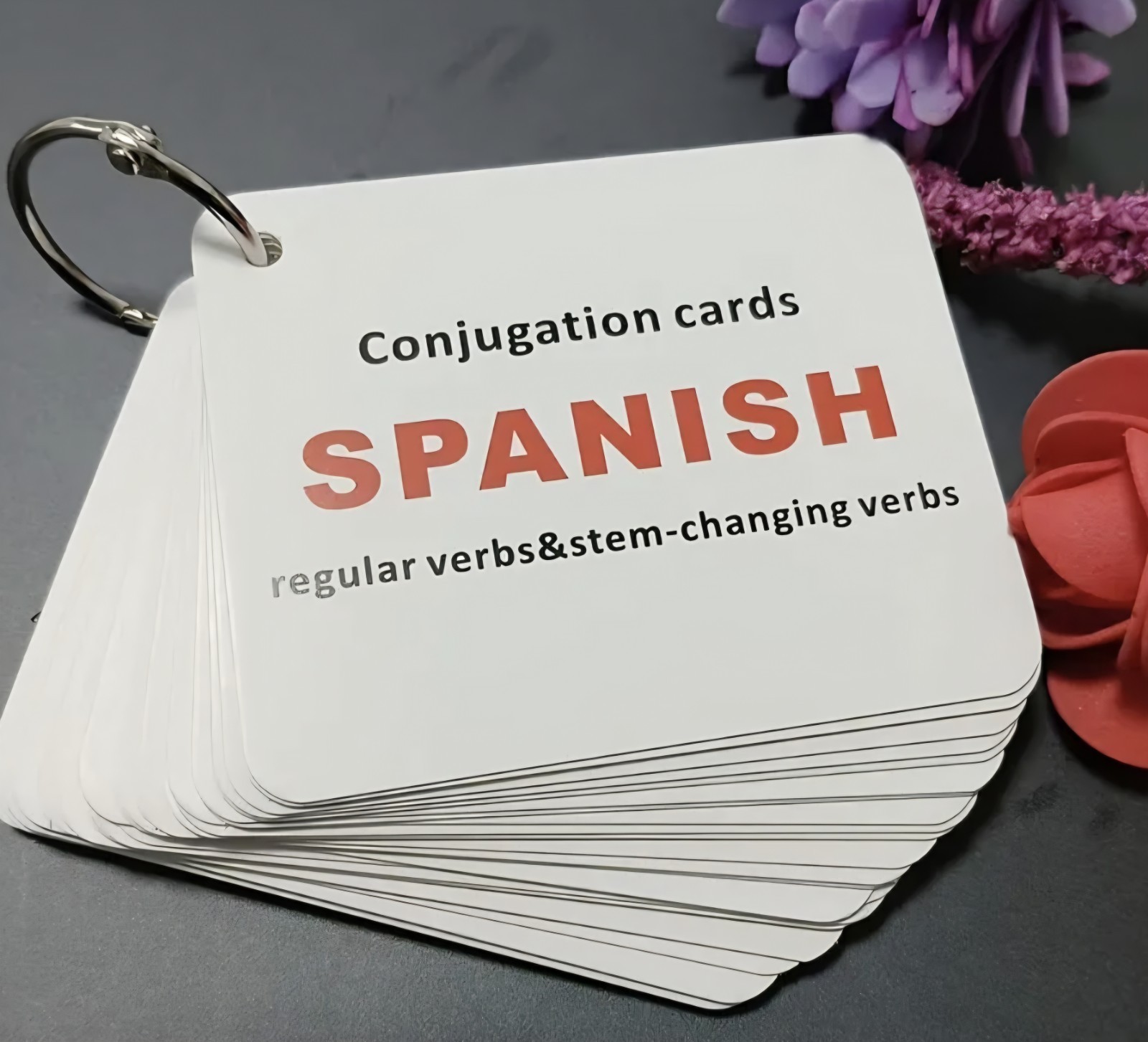 English Spanish Language Learning Tool Verb Conjugation Flashcards For Beginners