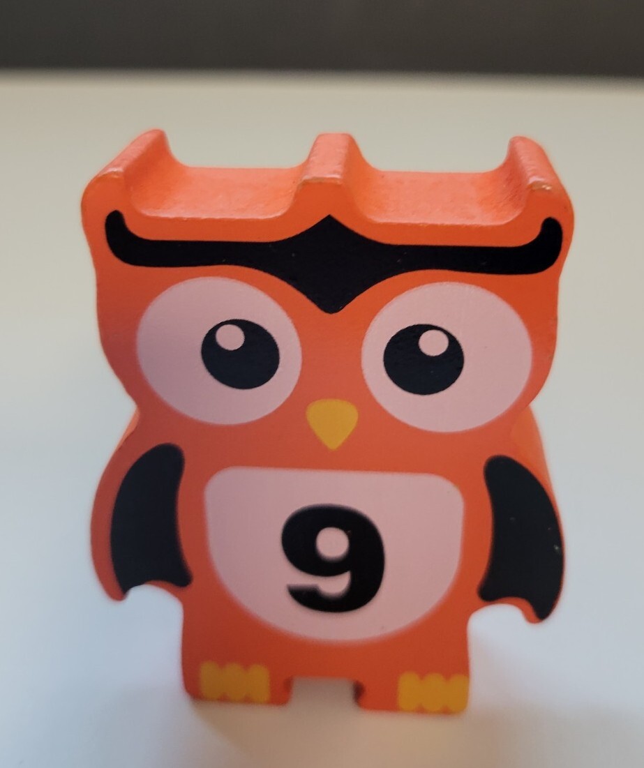 Discovery Toys Stacking Owl Balancing Game Replacement Wood Block Orange #9 ONLY