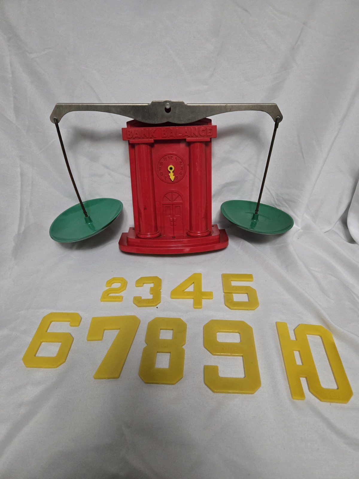 Vintage Rare Metal Toy Balance Scale with numbers to learn addition