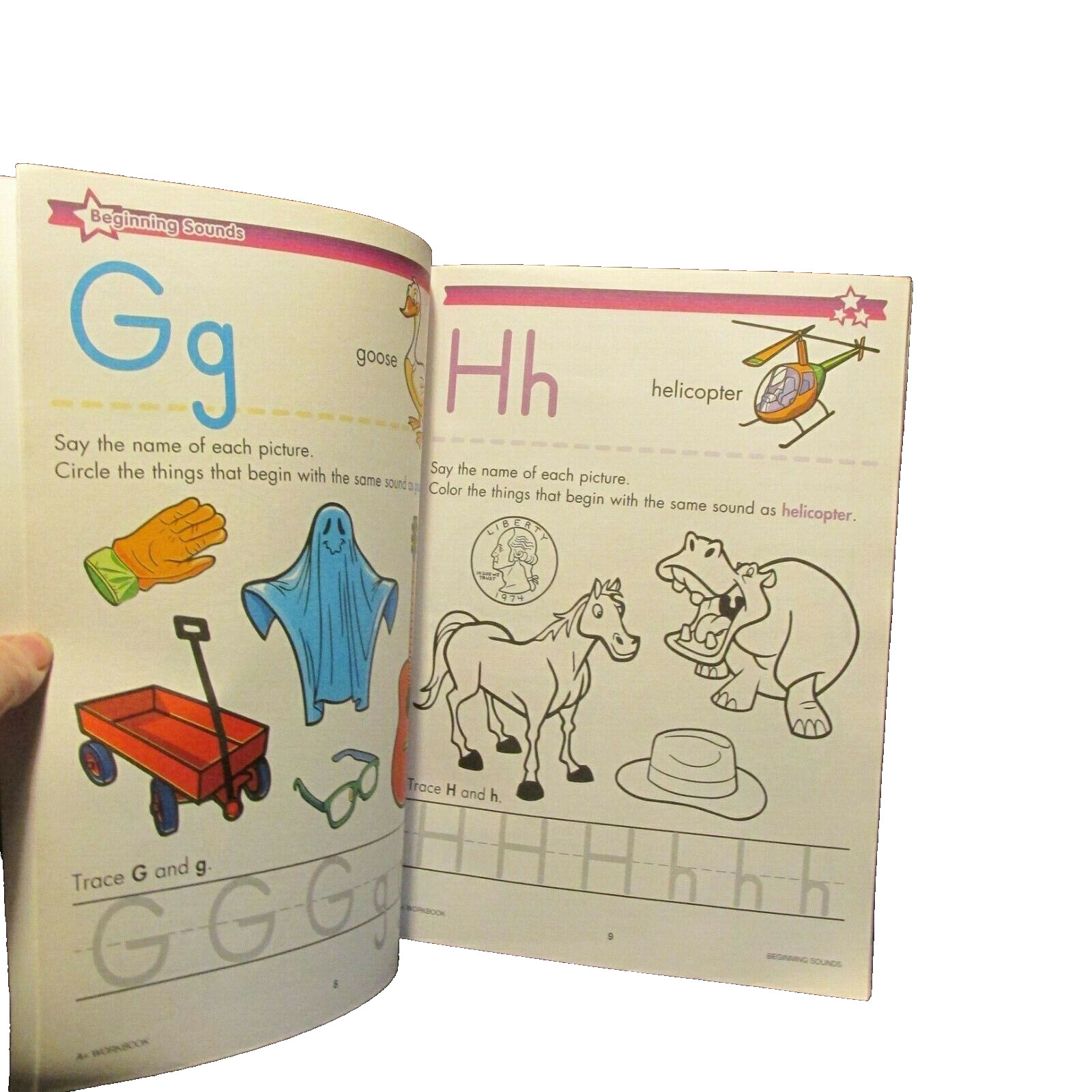 A+ Beginning Sounds Workbook with Reward Stickers Pre K-K