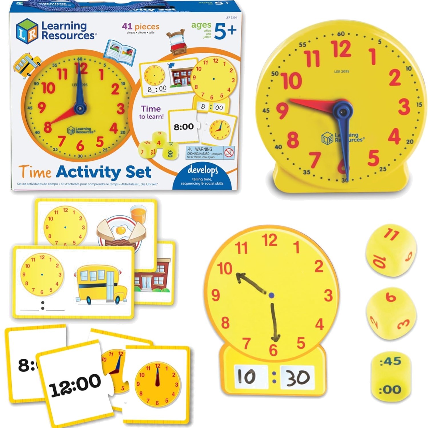 Time Activity Set – Teaching Clocks for Kids, Teacher Classroom Must Haves, E…