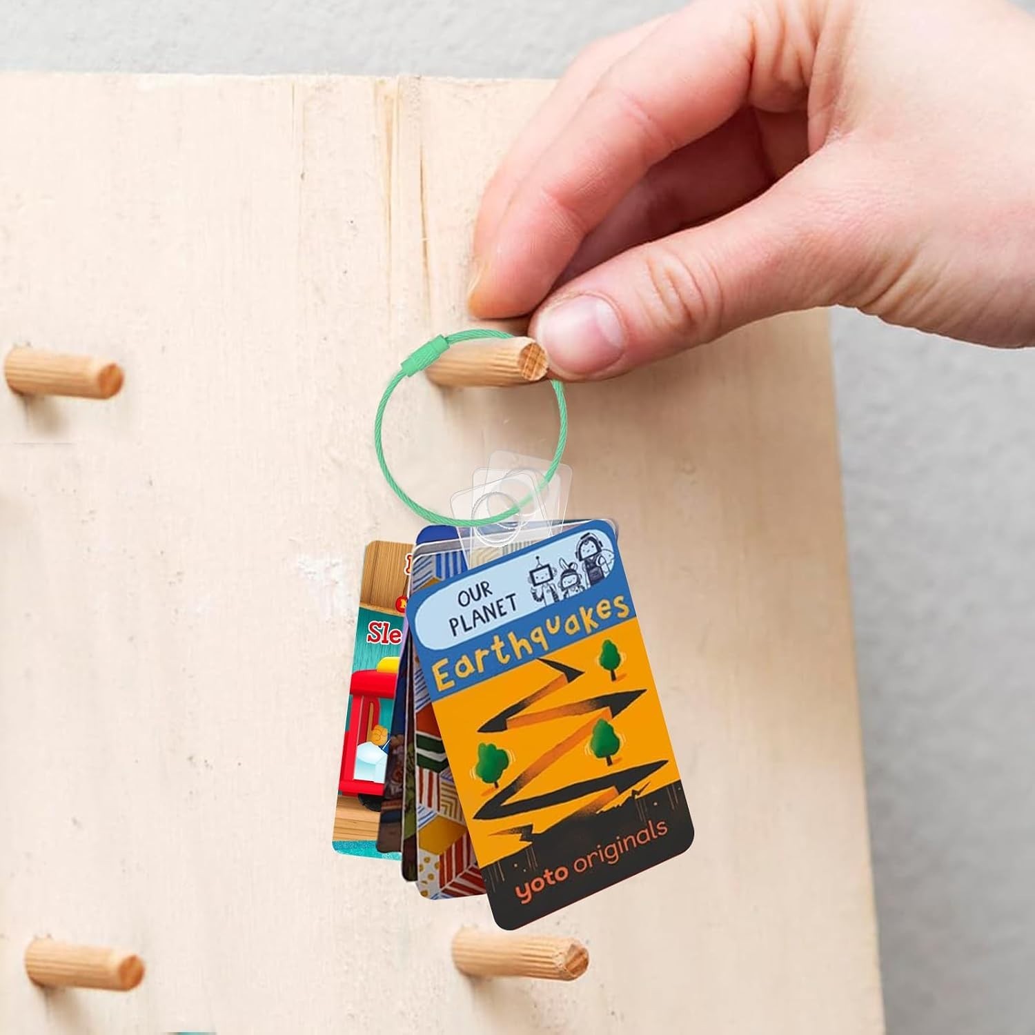 Creative Yoto Card Holder Set: 200 Adhesive Tabs with 10 Stainless Steel Rings