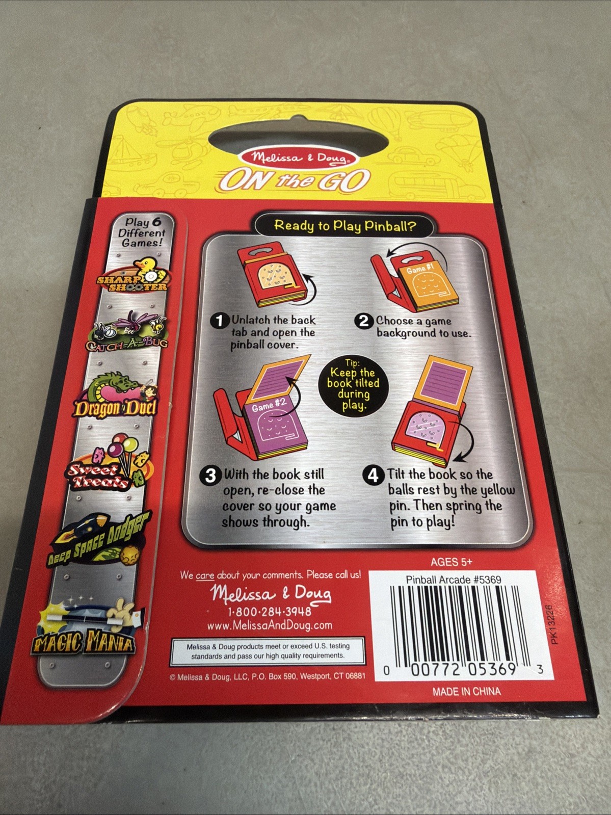 Melissa & Doug Pinball Arcade – Travel Toy With 6 Pinball Games Ducks