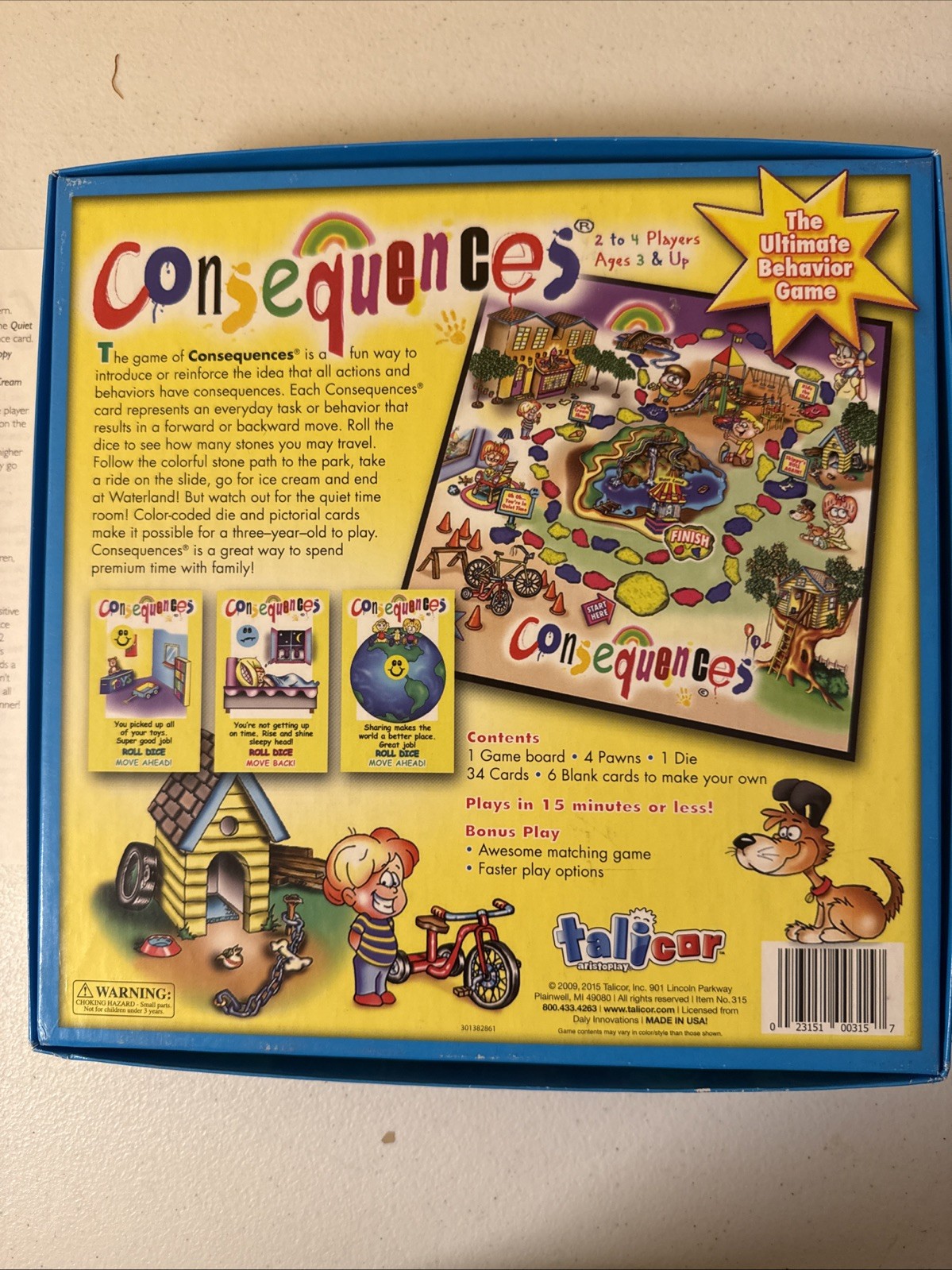 “Consequences” The Ultimate Behavior Board Game for Age 3+