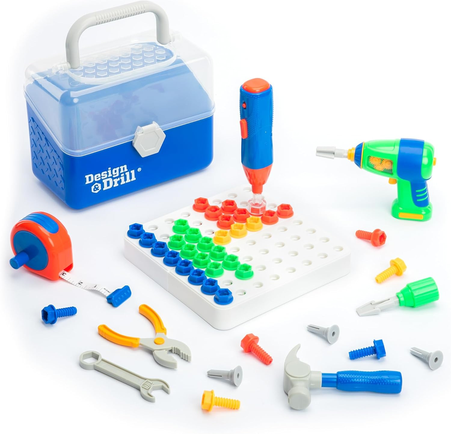 Educational Insights Design & Drill Toolbox – Construction Toys & Toddler Tools,