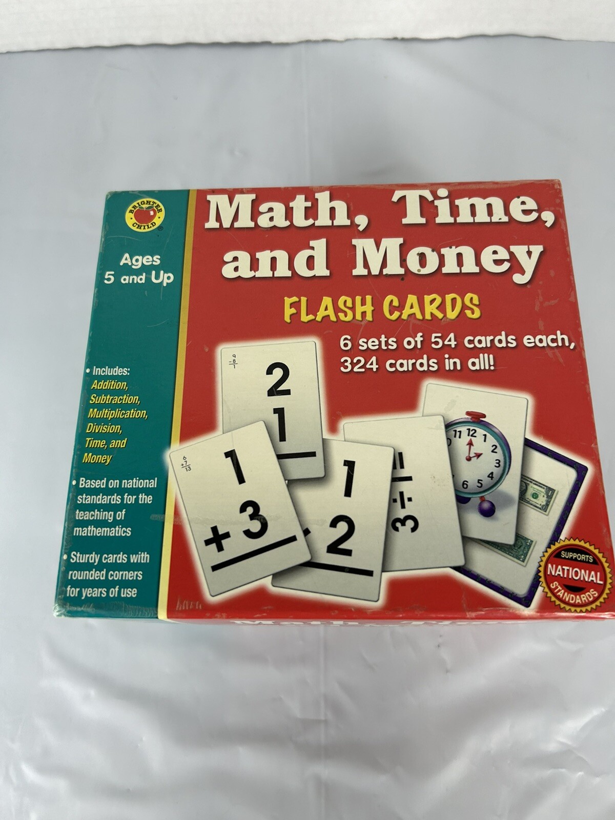 Brighter Child Flash Cards Math Time and Money Teachers Home School