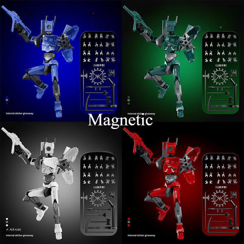 Mechanical Sentinel Magnetic Humanoid Multi-Gesture Fully-Joint Movable Assembly