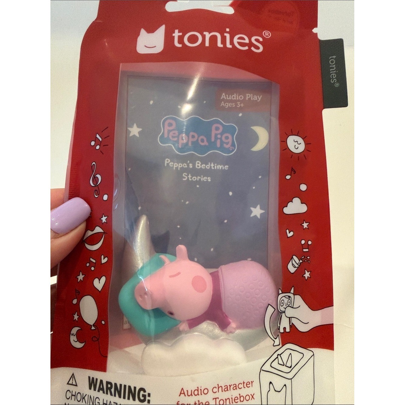 NWT Tonies Peppa Pig Peppa’s Bedtime Stories Figurine – Pink & Teal