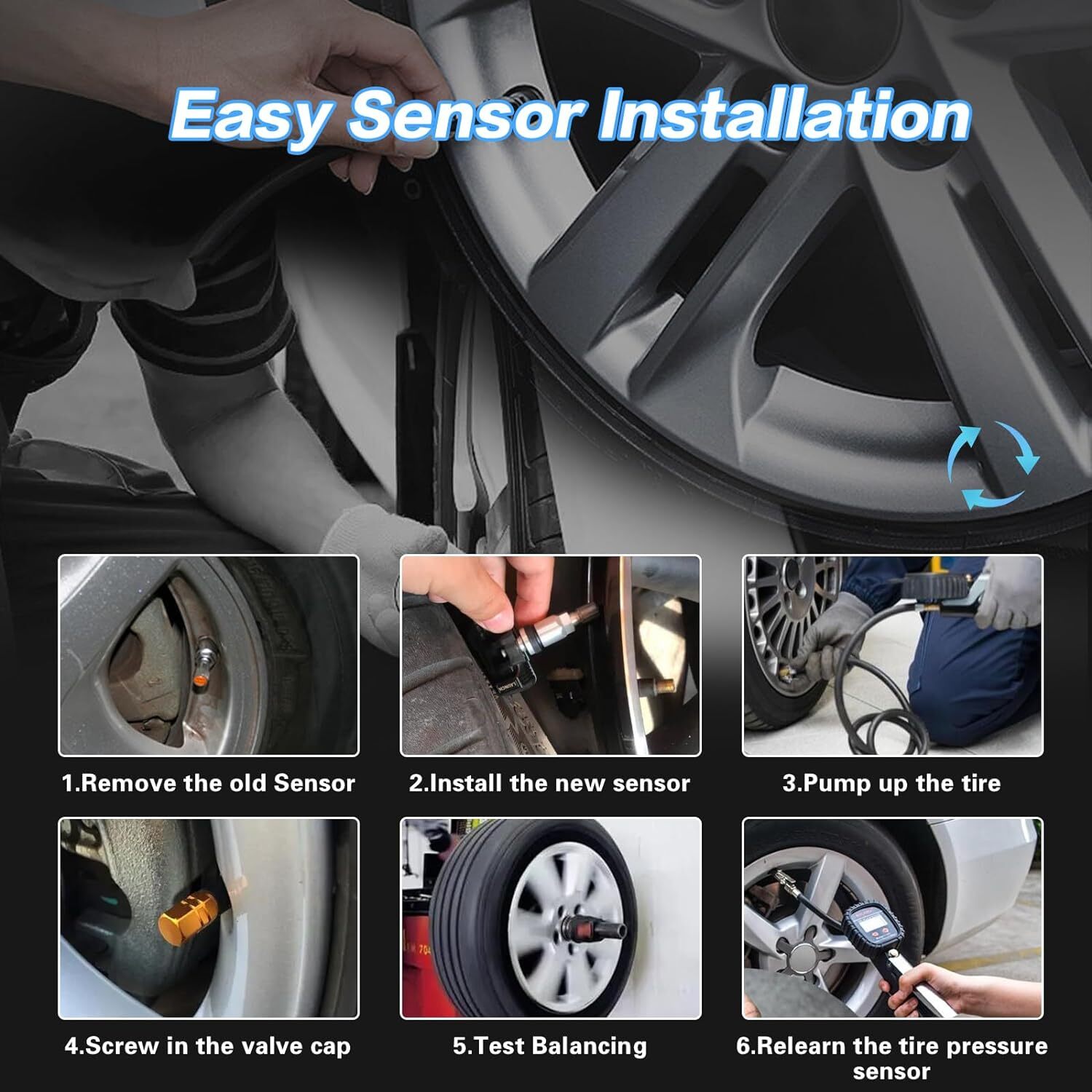 Tire Pressure Monitoring System Sensor (TPMS) 315MHz Compatible for Chevrolet