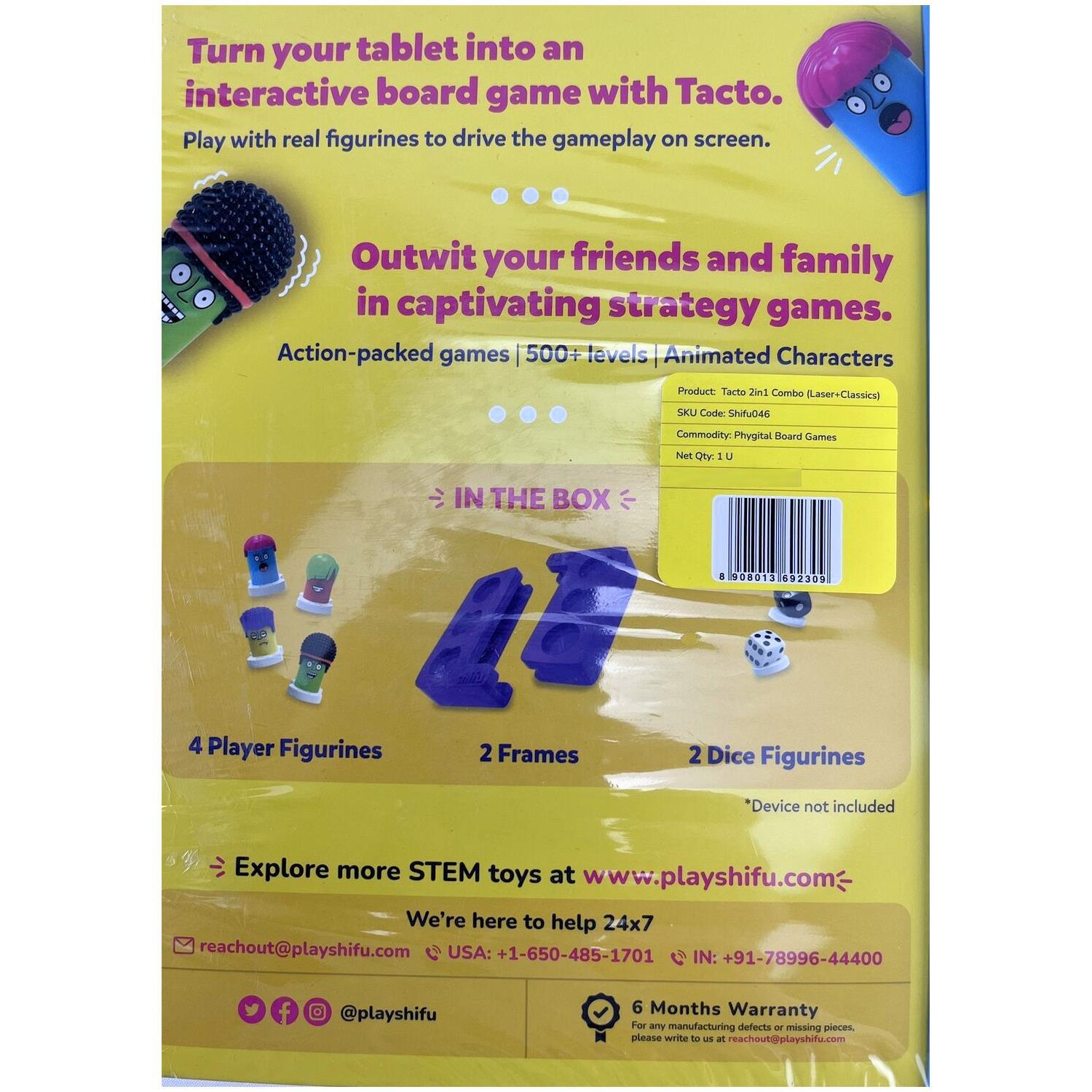 Shifu TacTo 2-in-1 Combo Laser + Classics Board Games – Tablet Not Included