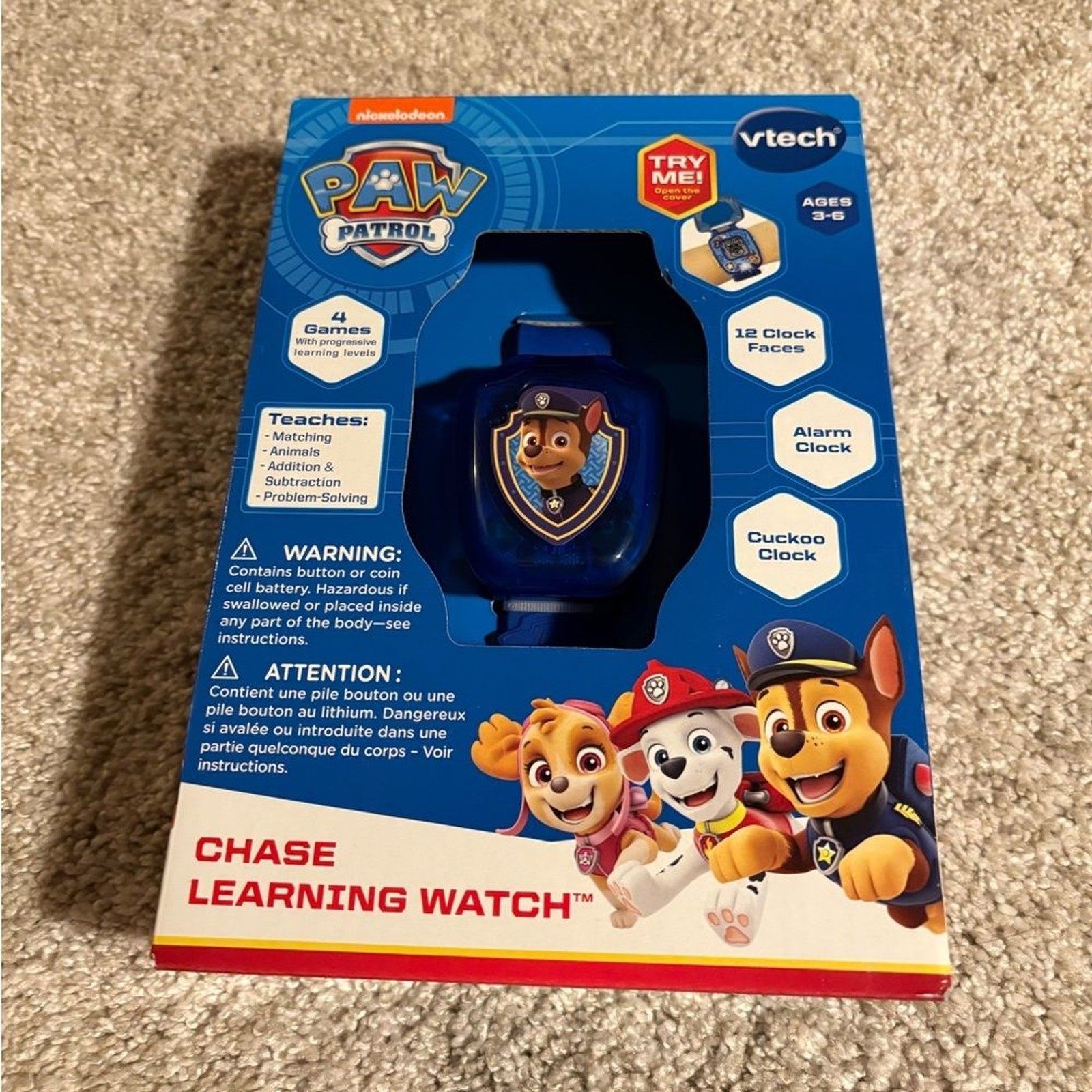 New VTech PAW Patrol Chase Learning Watch Toddler Watch