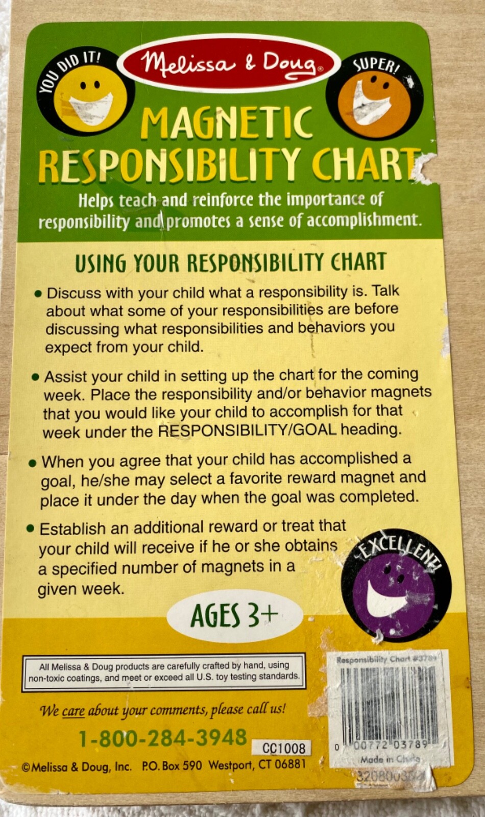 Melissa & Doug Magnetic Responsibility Chore Chart for Kids Praise Magnets READ