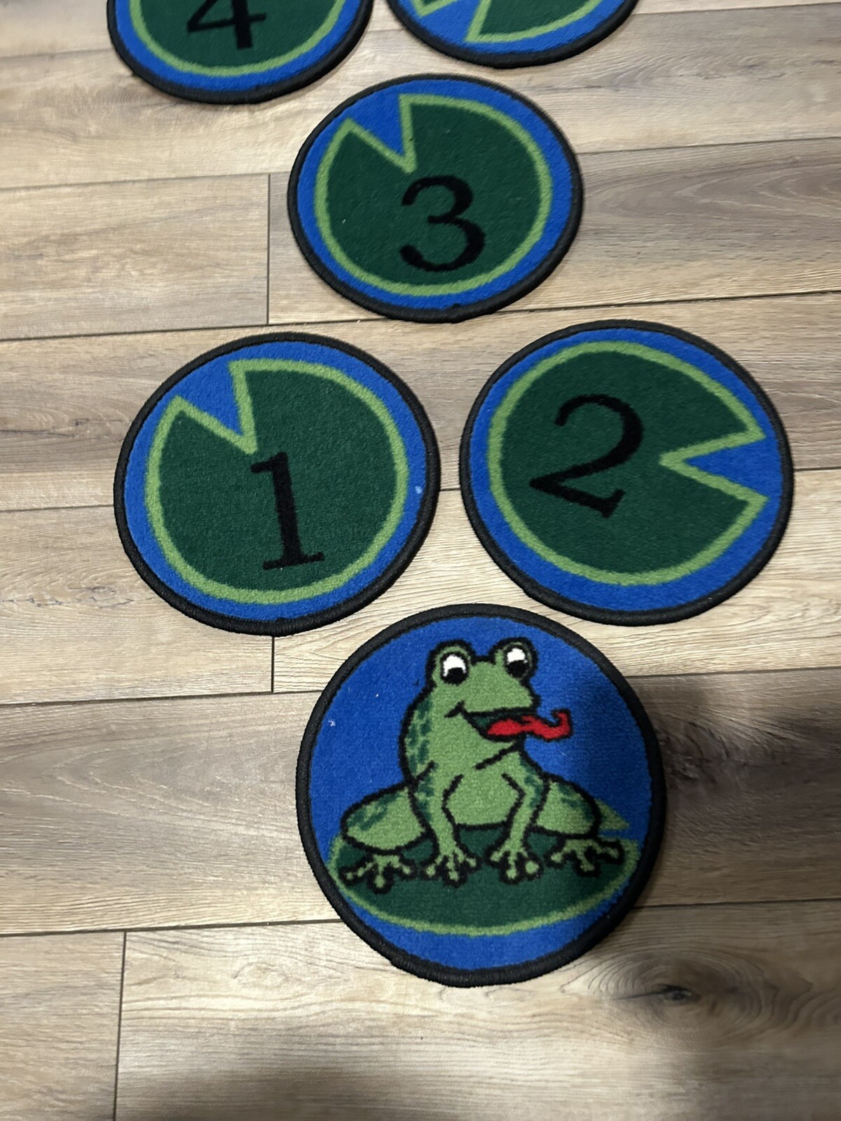 Carpet Circles Frog Lilly Pad 1-10 Numbers Hopscotch Preschool 12”