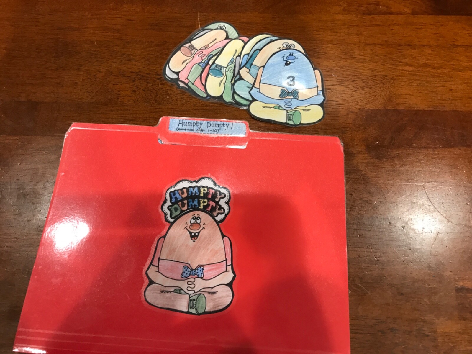 Humpty Dumpty! Numerical Order Grade K math file folder game teacher