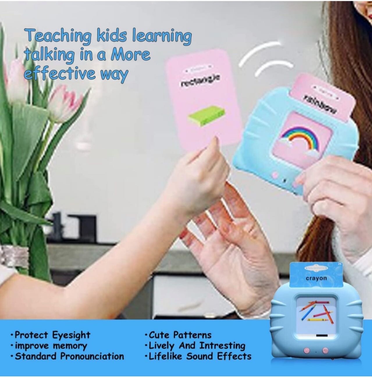 Kids Toddler Talking Flash Cards with 224 Sight words. Preschool educational Toy