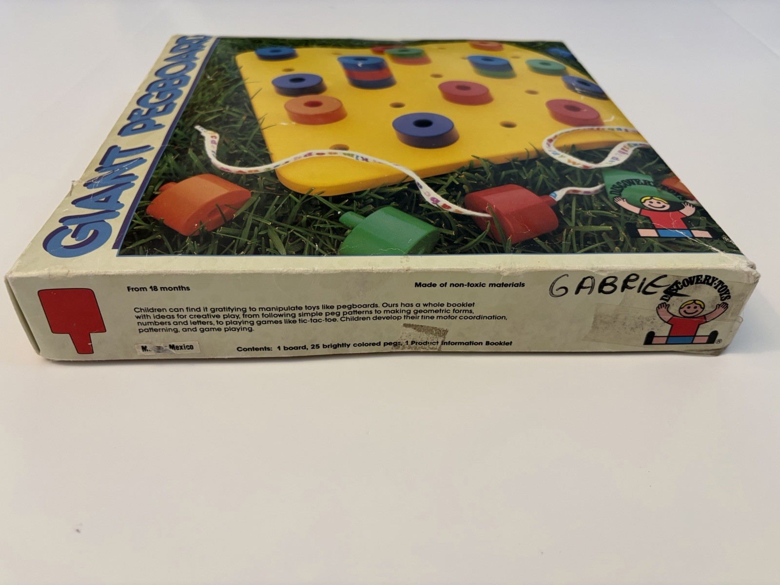 Discovery Toys Giant Pegboard Vintage 1988 Set w/ 25 Pegs, Ages 18M-3Y MPN 165