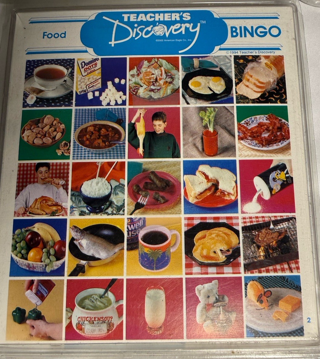 Teacher’s Discovery Bingo Card Sets Animals Food Classroom Nouns Educational