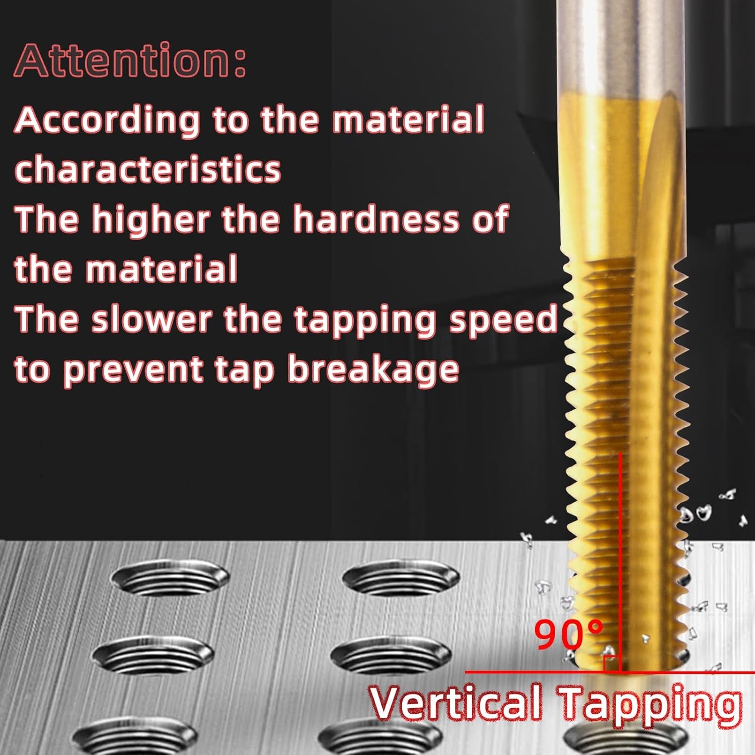 M12X1.0 Thread Tap, Ti-Coated M2 HSS M12 x 1 Thread Milling Tap Right Hand