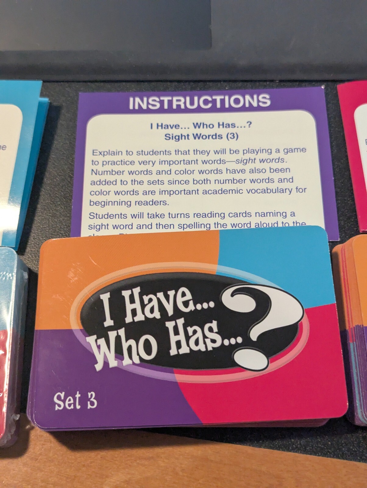 I HAVE, WHO HAS? SIGHT WORDS Card Game Kindergarten 100% COMPLETE