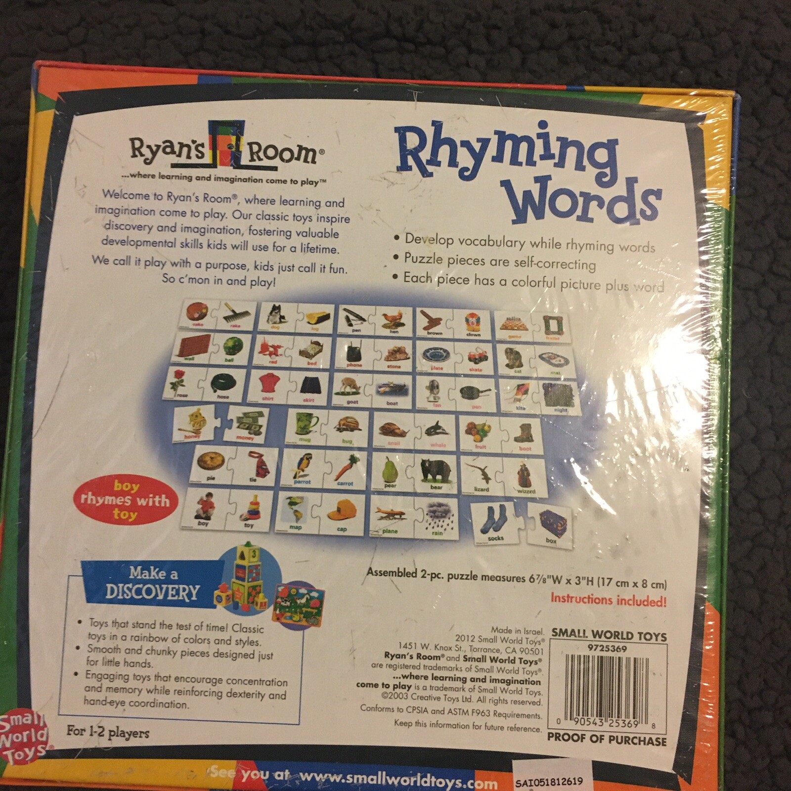 Small World Learning – Rhyming Words Puzzle Game For Ages 3+