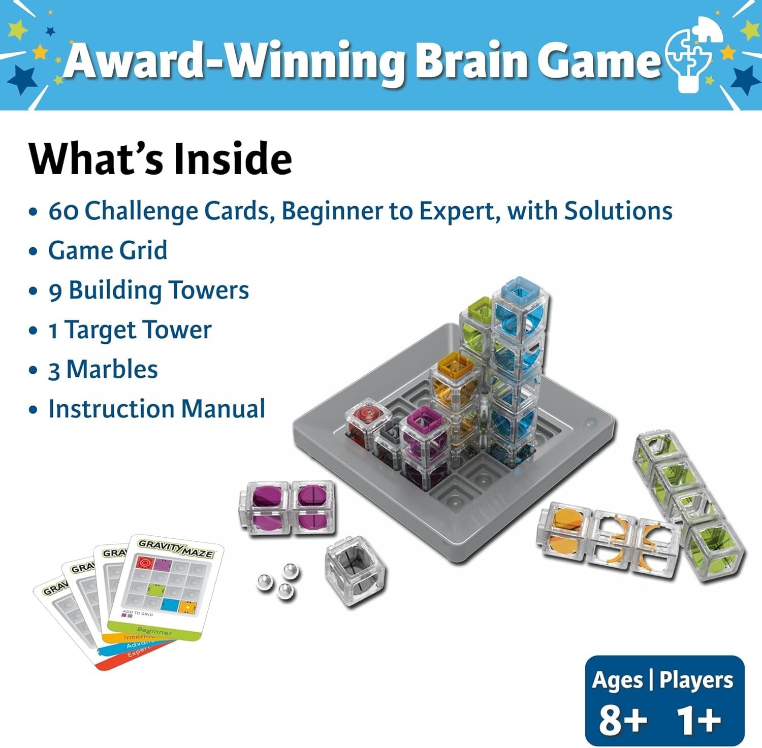 ThinkFun Gravity Maze Falling Marble Logic Game Challenging STEM Toy for Kids