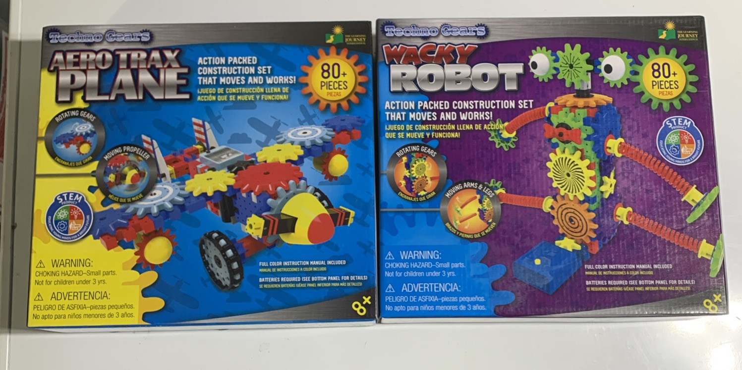Techno Gears Wacky Robot Construction Set NEW SEALED Plus Used Aero Trax Plane