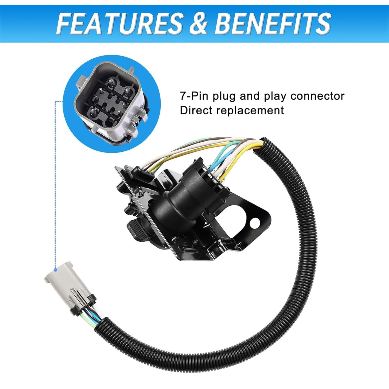 4 & 7 Pin Trailer Tow Wiring Harness Ford F250 F350 Super Duty 1999 Plug Fit