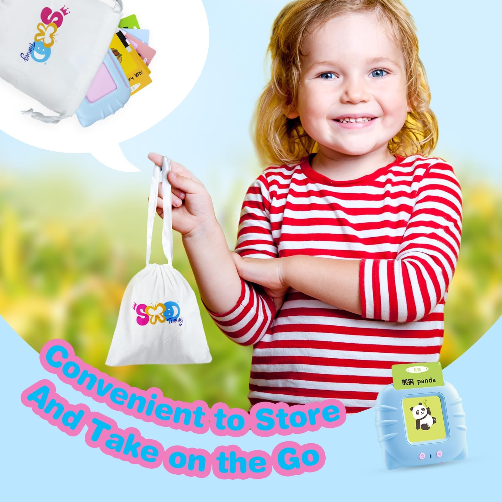 TimingSXD Chinese & English Bilingual Talking Flash Cards for Toddler/Beginni…