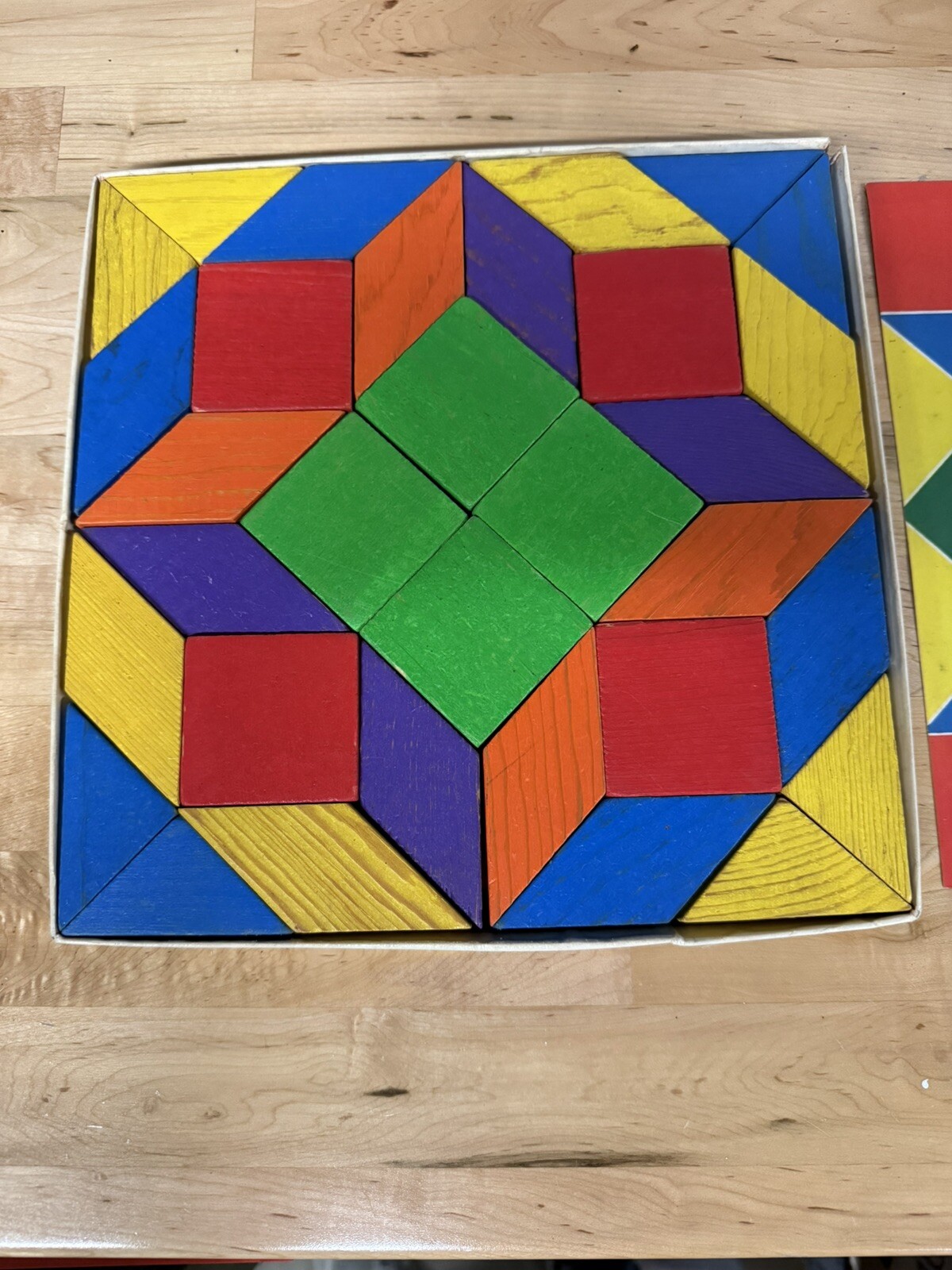 Vintage Developmental Learning Materials Large Parquetry Design Set